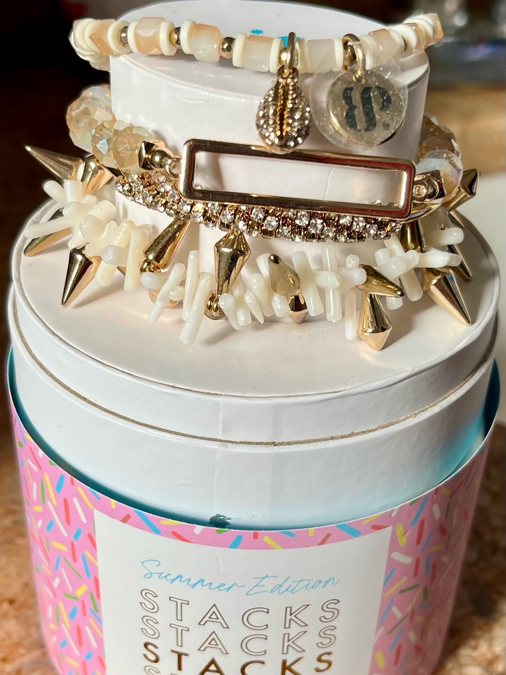 Bomb Party RETRO Summer Stack RBP5056 Beach Babe by The Sea Moonstone Gold HTF - Picture 2 of 12